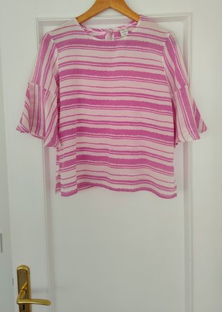 Blusa rosa a rayas de Anthropologie