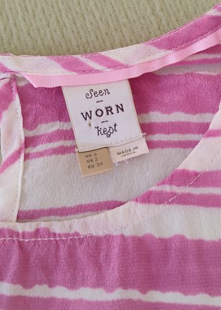 Blusa rosa a rayas de Anthropologie