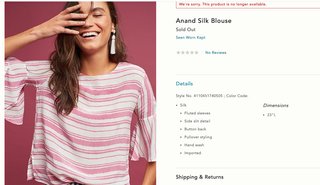 Blusa rosa a rayas de Anthropologie