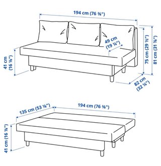 Sofá Cama Gris 3 Plazas