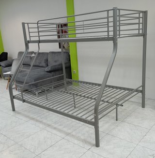 Litera Matrimonial metálica Gris. Práctica. OFERTA