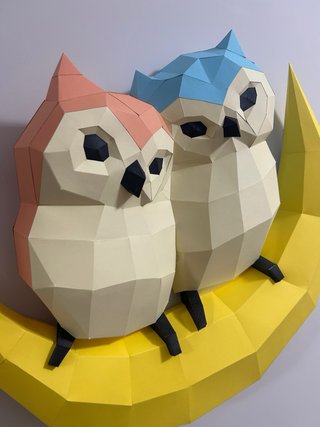 Figura búhos en luna decorativa infantil