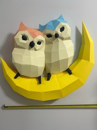 Figura búhos en luna decorativa infantil