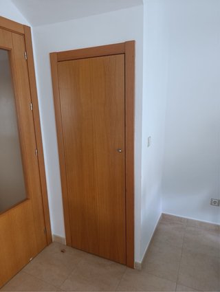 Puertas madera y cristal salón doble y cocina