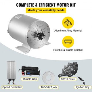 Motor eléctrico sin escobillas DC 72V 3000W Kit de motor eléctrico sin escobillas 4900RPM con controlador y empuñadura de acelerador para scooter eléctrico, bicicleta eléctrica, motor de motocicle...