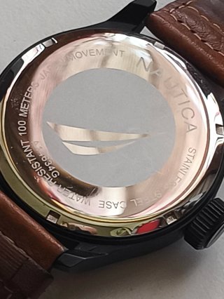 Orologio Nautica Uomo Nero e Marrone