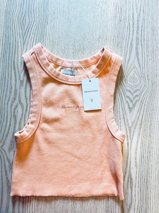 Abrand Jeans - Ribbed Tank Top - Peach Sleeveless