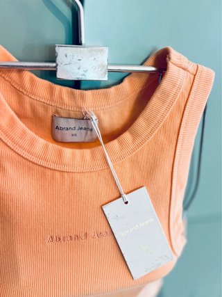 Abrand Jeans - Ribbed Tank Top - Peach Sleeveless