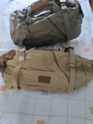 Mochila y Bolso de Viaje Verde/Marrón