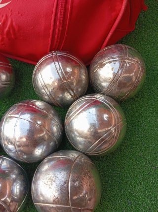 Set 8 palle bocce Petanca + Bersaglio Coca-Cola