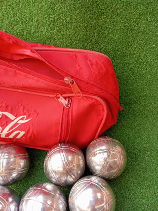 Set 8 palle bocce Petanca + Bersaglio Coca-Cola