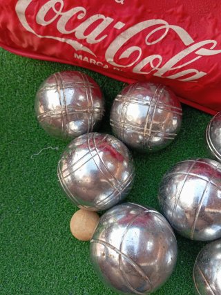 Set 8 palle bocce Petanca + Bersaglio Coca-Cola