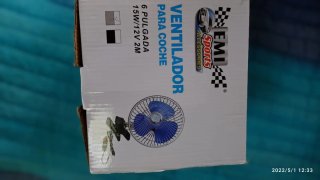 Ventilador coche,camper,autocaravana, 15W 12V
