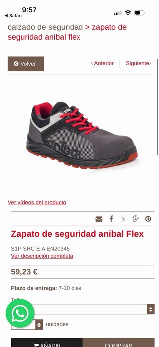 Botas de seguridad Anibal negras y rojas
