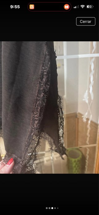 Blusa Talla Única con Encaje Negro
