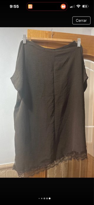 Blusa Talla Única con Encaje Negro