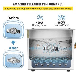 Limpiador Ultrasónico, Frecuencia Ajustable de 36KHz~40KHz, 15L 220V, Máquina de Limpieza Ultrasónica con Temporizador Digital y Calentador, Limpiador de Laboratorio para Joyería, Relojes, Gafas, ...
