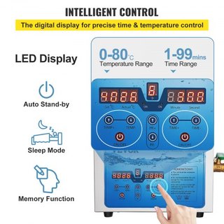 Limpiador Ultrasónico, Frecuencia Ajustable de 36KHz~40KHz, 15L 220V, Máquina de Limpieza Ultrasónica con Temporizador Digital y Calentador, Limpiador de Laboratorio para Joyería, Relojes, Gafas, ...