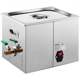 Limpiador Ultrasónico, Frecuencia Ajustable de 36KHz~40KHz, 15L 220V, Máquina de Limpieza Ultrasónica con Temporizador Digital y Calentador, Limpiador de Laboratorio para Joyería, Relojes, Gafas, ...