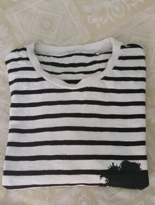 Camiseta de rayas IKKS con palmeras
