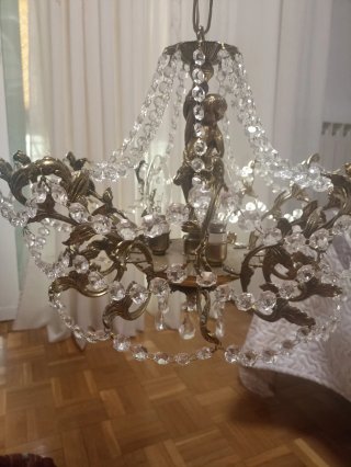 Lámpara de lágrimas de cristal dorada