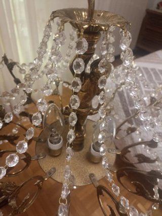 Lámpara de lágrimas de cristal dorada
