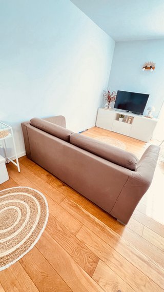 Sofá Cama Beige Tela