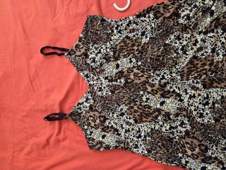 Vestido largo mono estampado leopardo