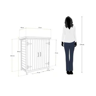 Armario Exterior de Madera Gardiun Abby 75x40x90cm