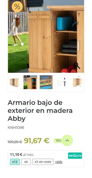 Armario Exterior de Madera Gardiun Abby 75x40x90cm