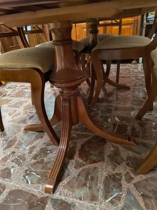 Conjunto mesa comedor y 6 sillas madera