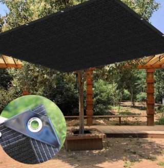 Toldo de 5x2 color negro para exterior.