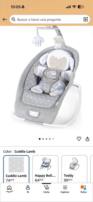 Mecedora para bebé con peluche de oveja