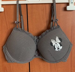 Sujetador gris con lunares blancos y Minnie