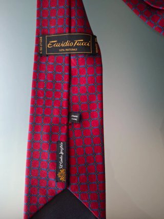 Corbata Seda Emidio Tucci Roja y Morada