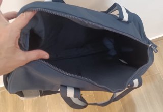 Bolsa de deporte/viaje Rochas azul y blanco