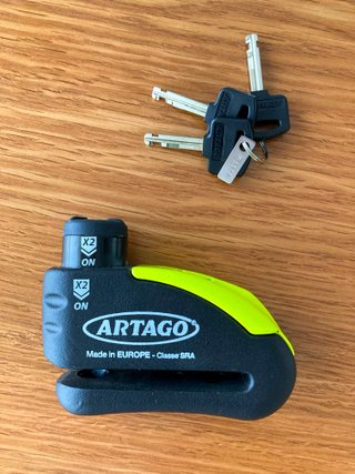 Candado Alarma Moto Artago 32 Bunker Disk Lock