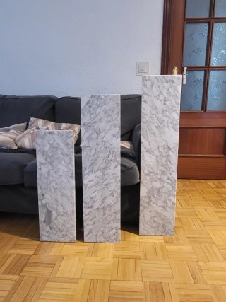 Encimeras de Mármol Gris y Blanco