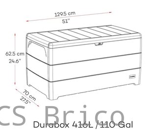Baúl Arcón PVC 416 L Marrón - 70x129x62 cm - Duramax