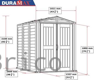 Caseta PVC Yardmate Plus 249x161x210 cm - Duramax