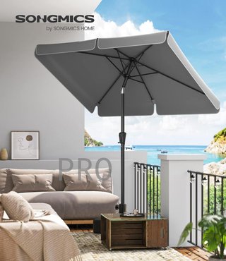 Sombrilla rectangular para balcón - Songmics