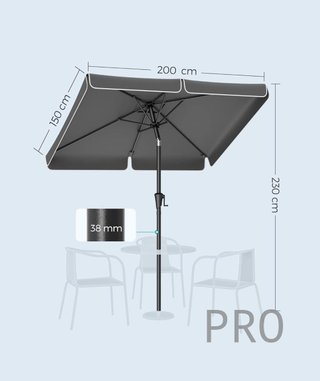 Sombrilla rectangular para balcón - Songmics