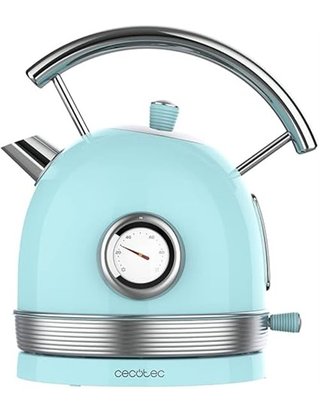 Cecotec Hervidor de Agua Eléctrico ThermoSense 420 Light Blue. 1 -8 Litros de capacidad - 2200 W - Medidor de Temperatura - Base 360