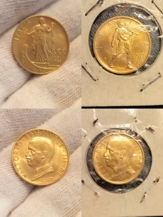 100 e 50 lire d'oro 1931 IX