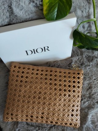Neceser Dior tejido marrón y dorado