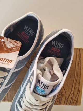 Zapatillas Mustang Lona Gris Talla 38 Nuevas