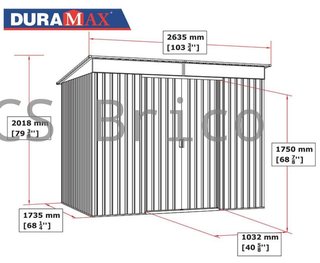 Caseta Metálica Top Shed Pent Roof 173x263x201 cm - Duramax