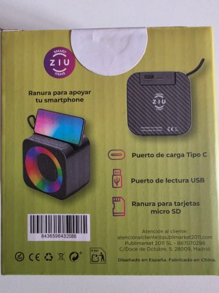 Altavoz Bluetooth Ziu Z-Cube Potencia 5w