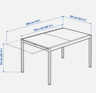 Mesa cristal extensible y 4 sillas