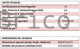 Plancha Gas Acero Rectificado Serie 100 - PLC8100RT